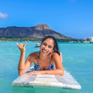 girl on surf lesson